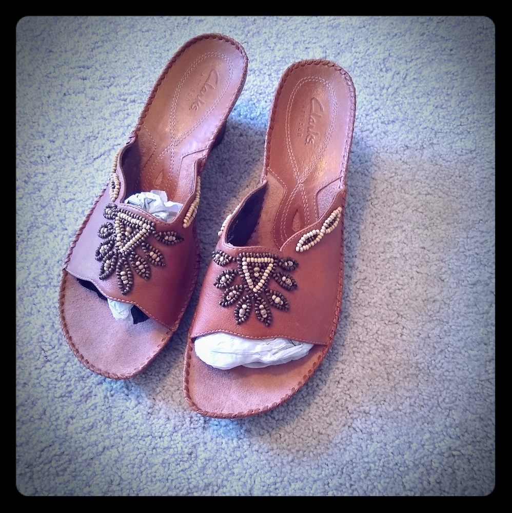 Clarks Empress beaded sandals